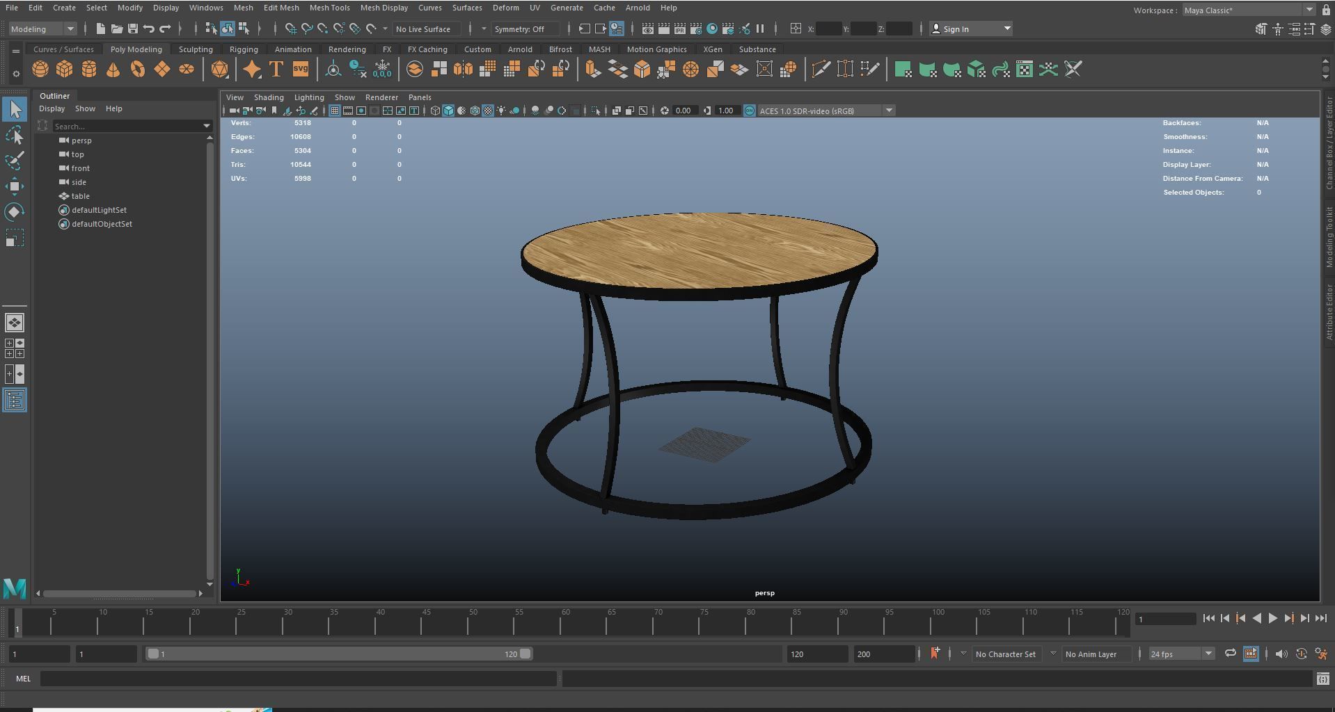 Round Table 3D Model VR AR PBR Low-poly 3D model_15