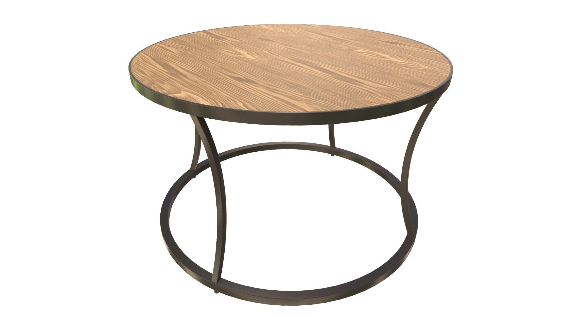 Round Table 3D Model VR AR PBR Low-poly 3D model_3