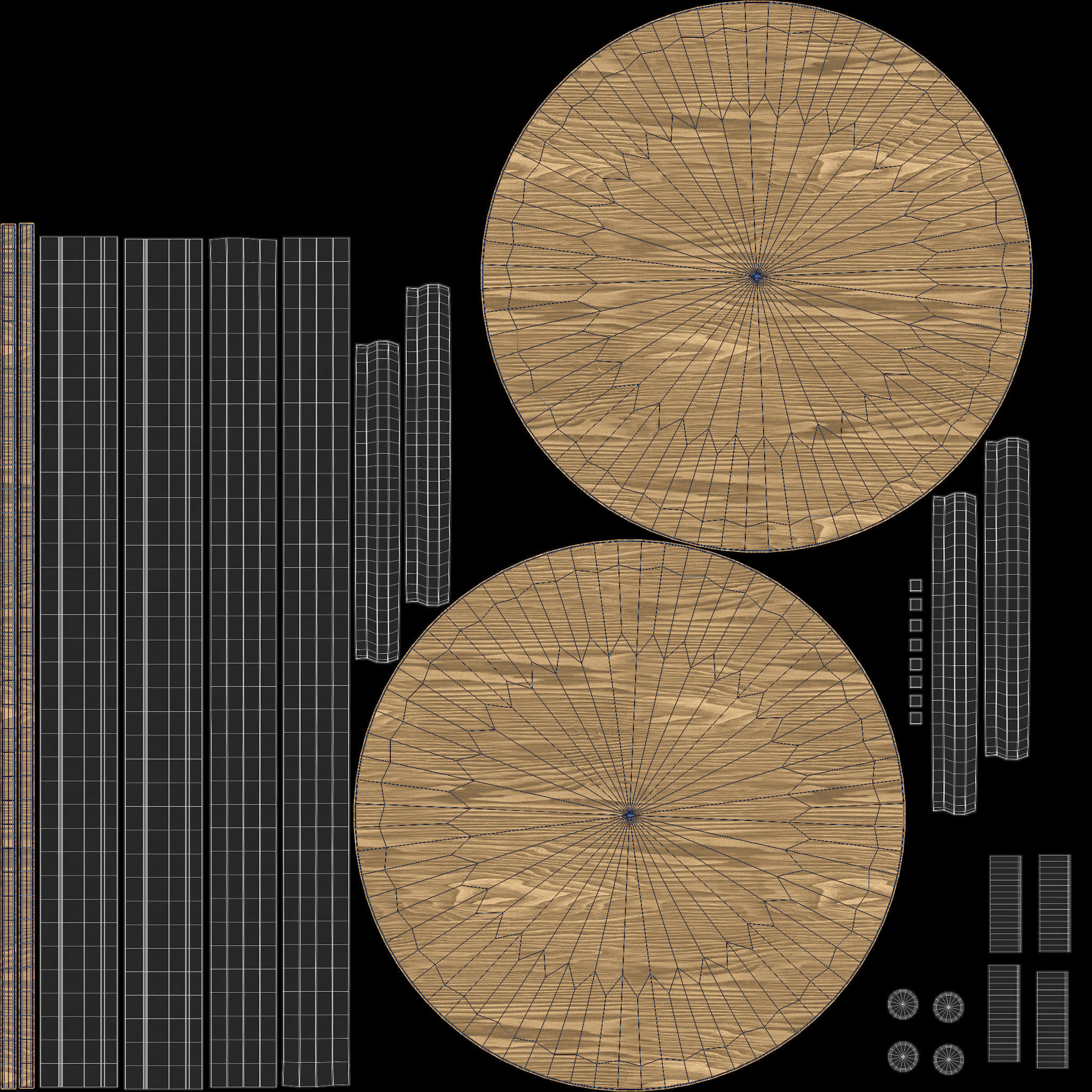 Round Table 3D Model VR AR PBR Low-poly 3D model_14