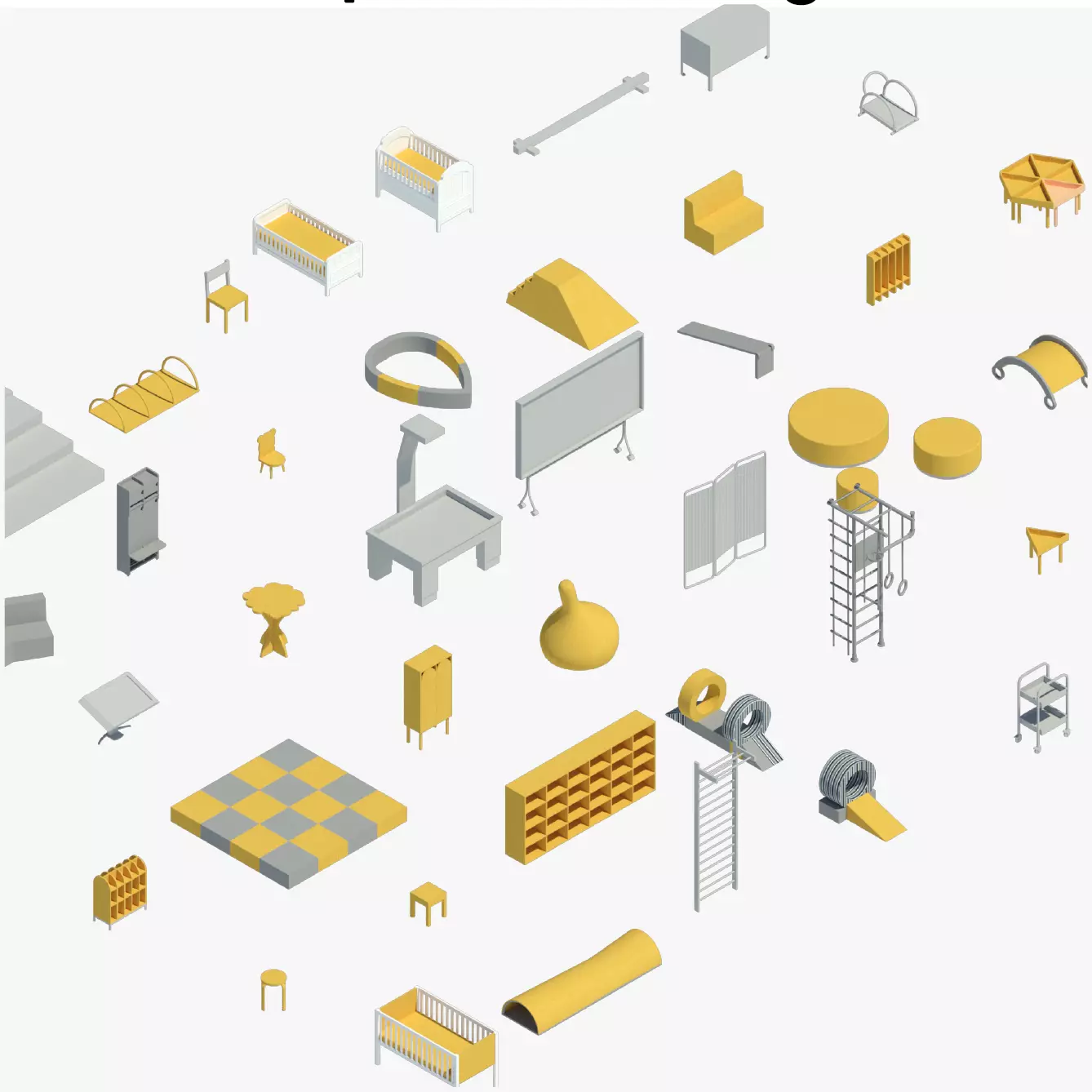 Equipment for Kindergarten - Pack of revit families 3D model