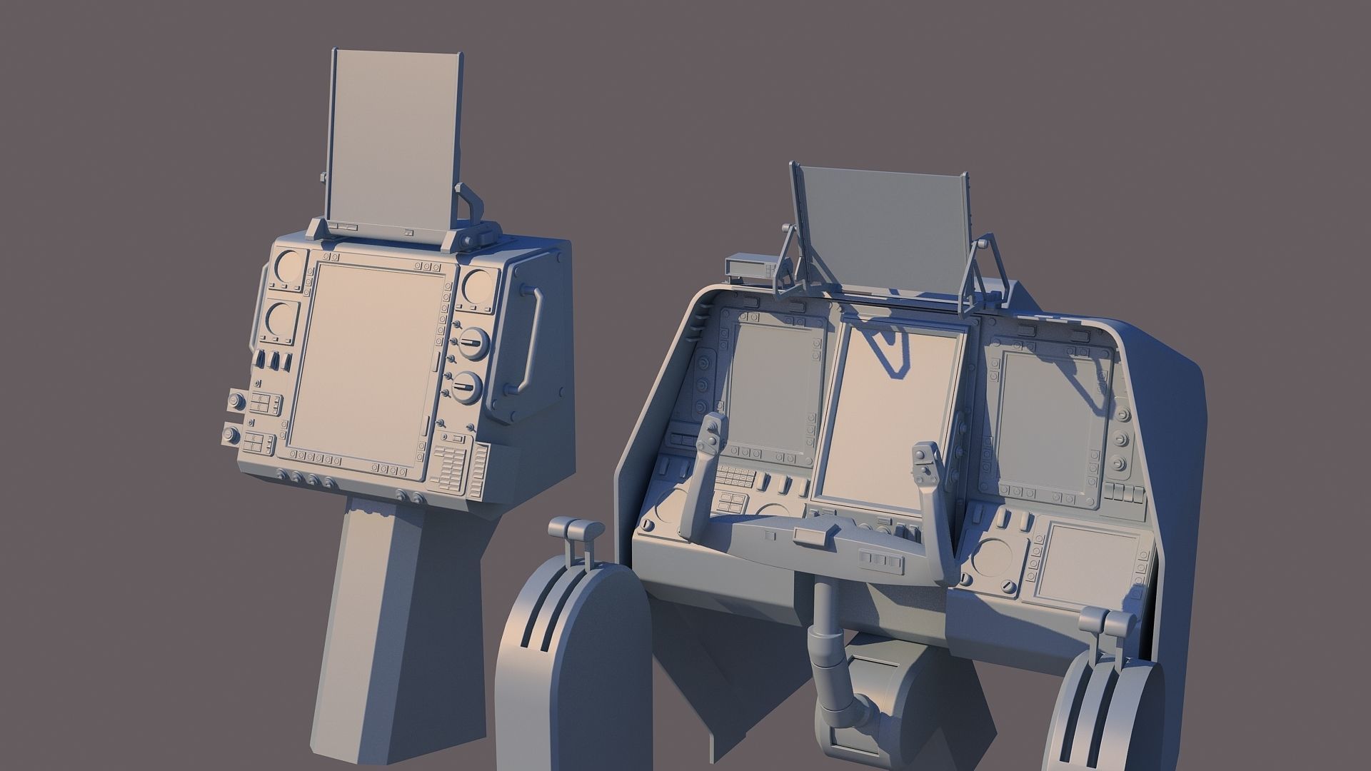 Aircraft cockpit control panel - EFIS 3D model_1