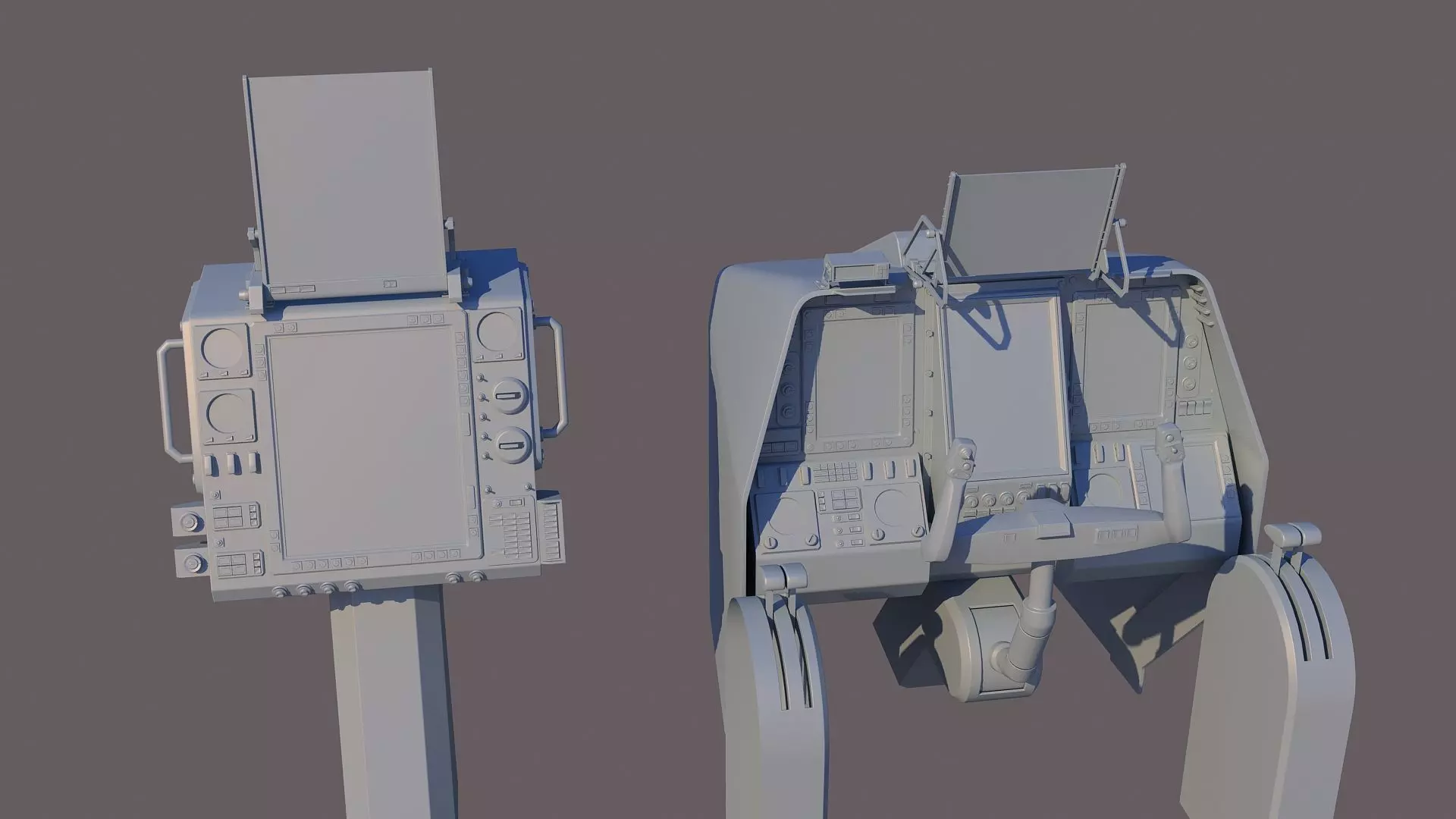 Aircraft cockpit control panel - EFIS 3D model_0