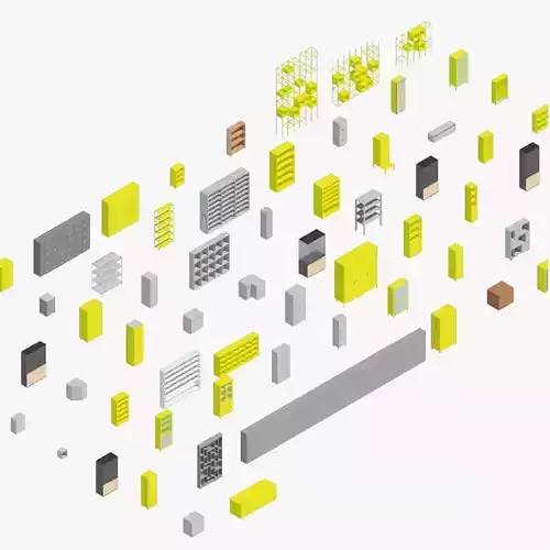 Cabinets and shelves - Pack of revit families 3D model