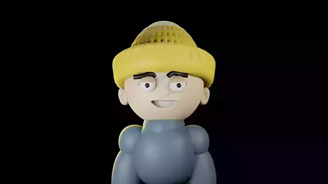 Cool guy-cartoon type character 3D model
