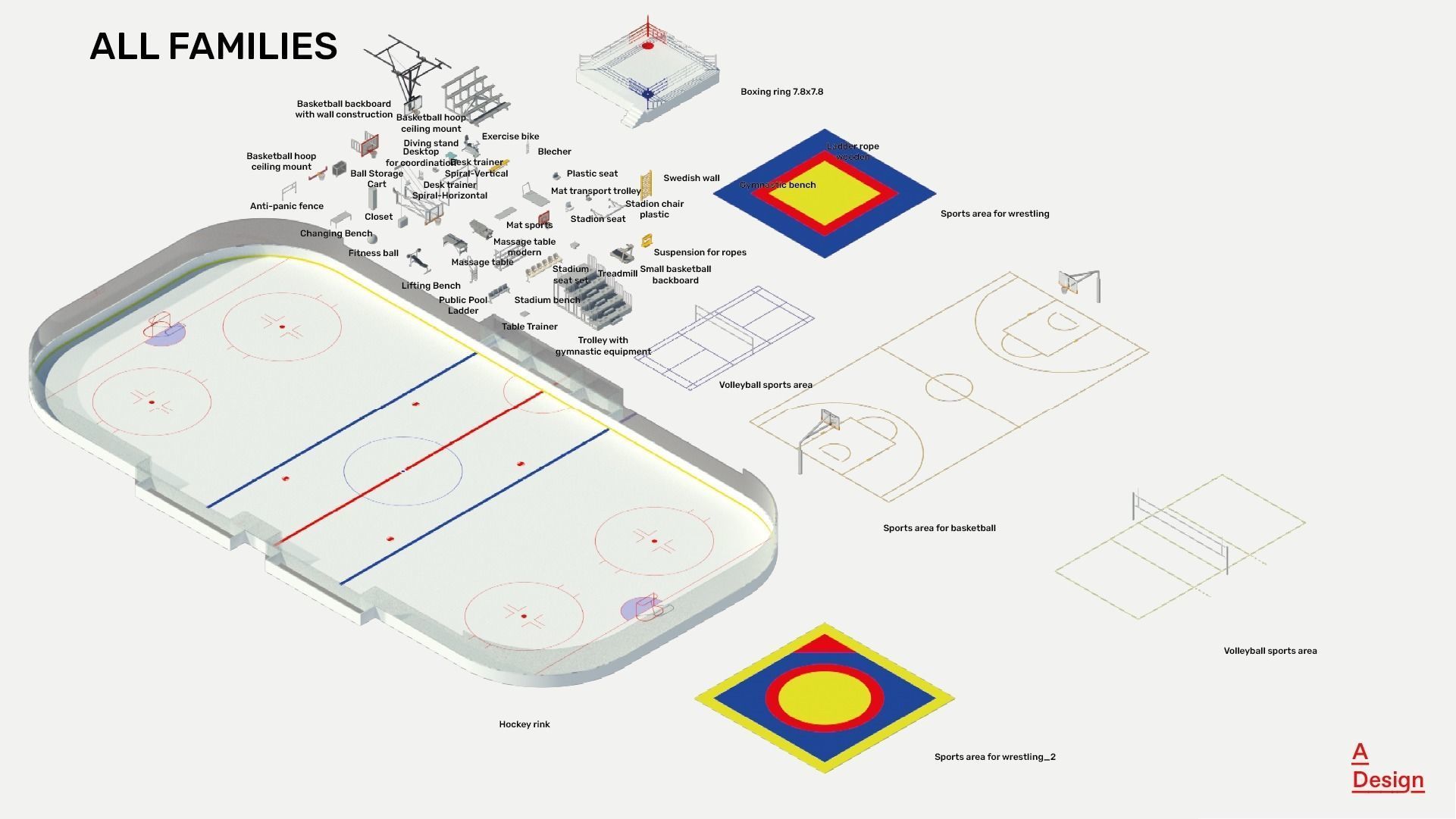 Sports Equipment - Pack of revit families 3D model_1
