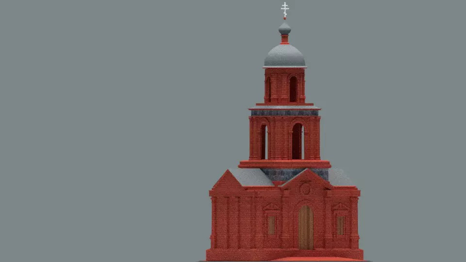 The Old Russian Basilica Low-poly 3D model