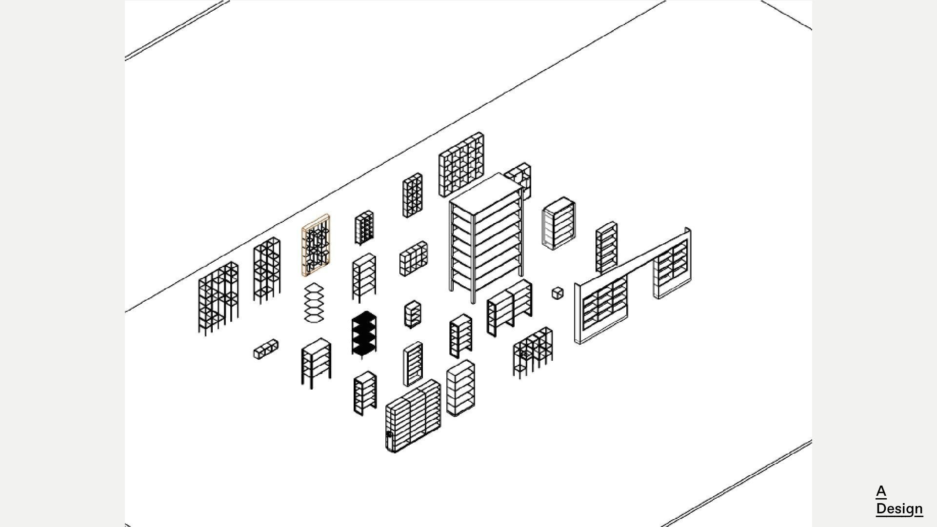Shelving - Pack of revit families 3D model_9