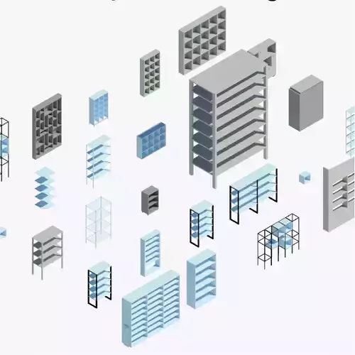 Shelving - Pack of revit families 3D model