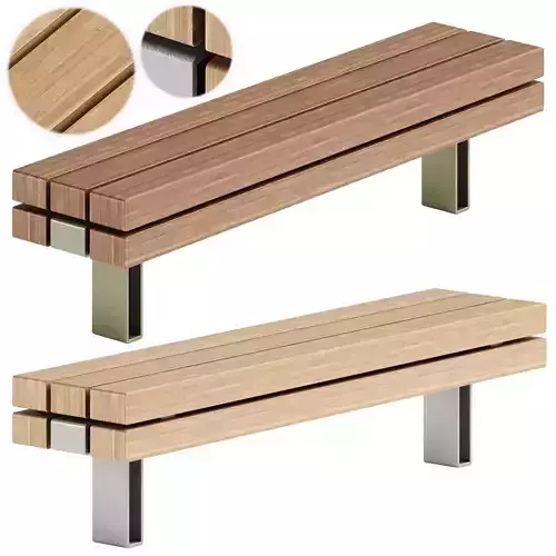 KONG Sectional steel and wood bench by Vestre