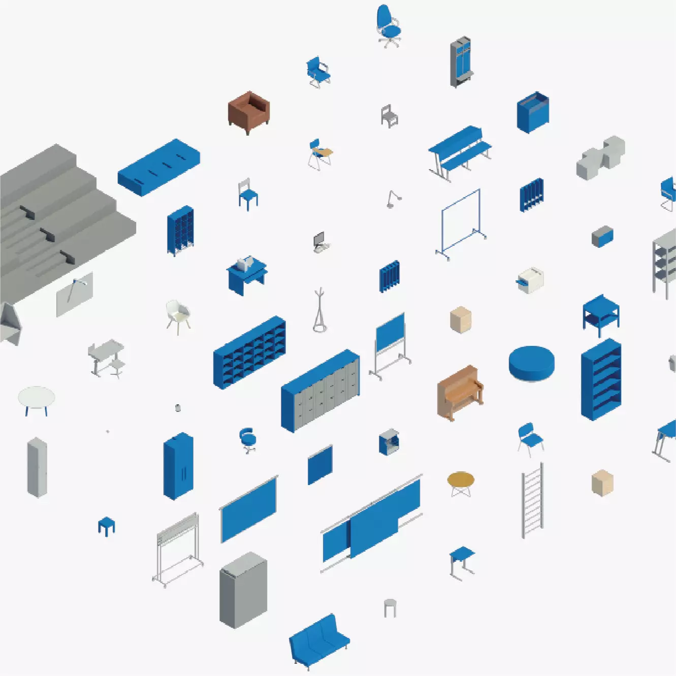 School equipment - Pack of revit families 3D model