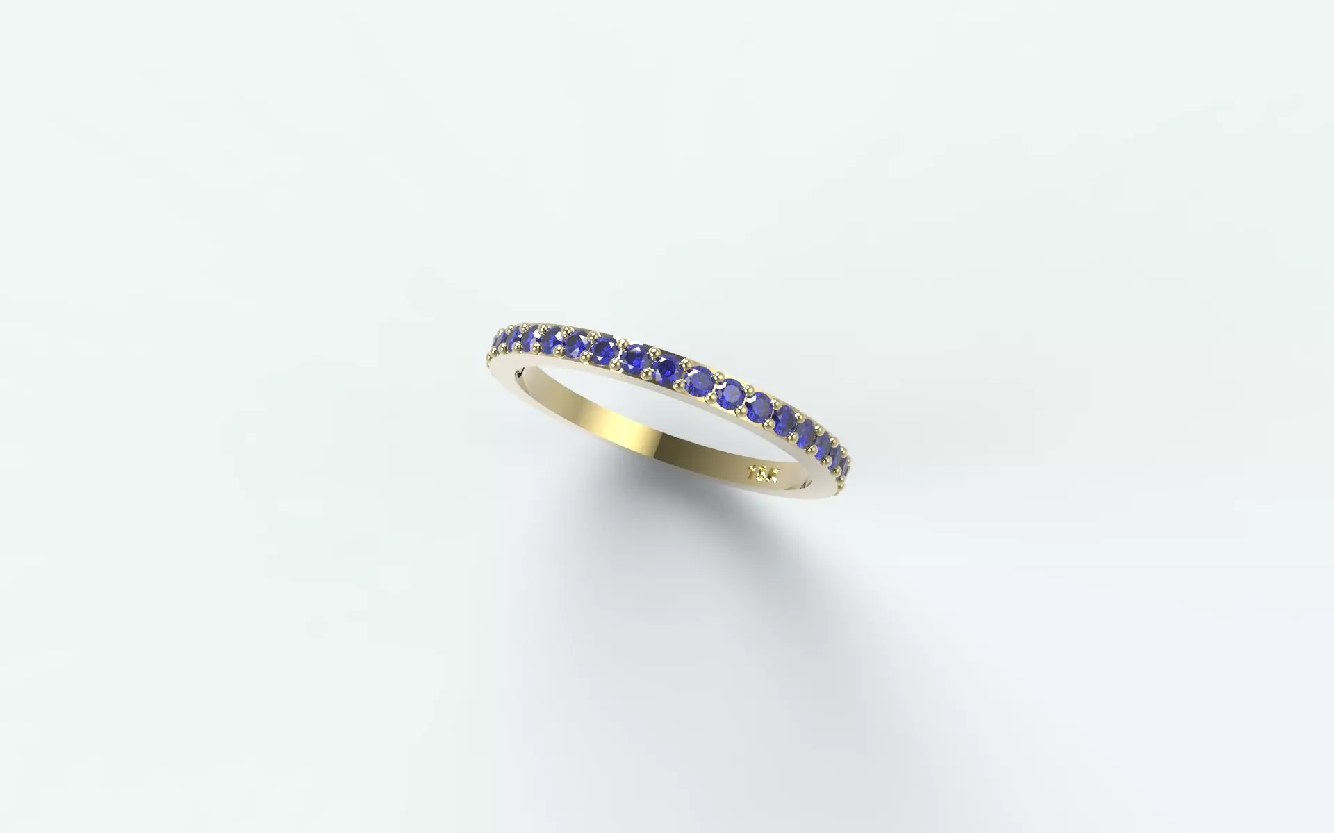 Semi-eternity sapphire eternity ring gold 3D print model_0