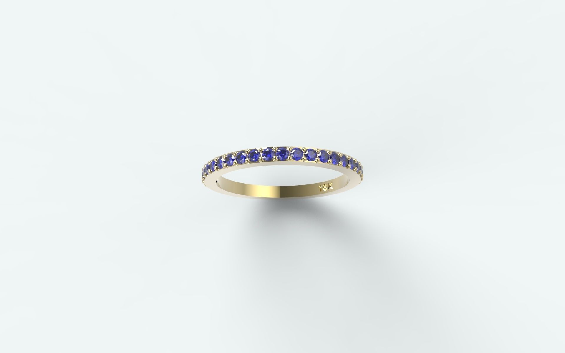 Semi-eternity sapphire eternity ring gold 3D print model_3
