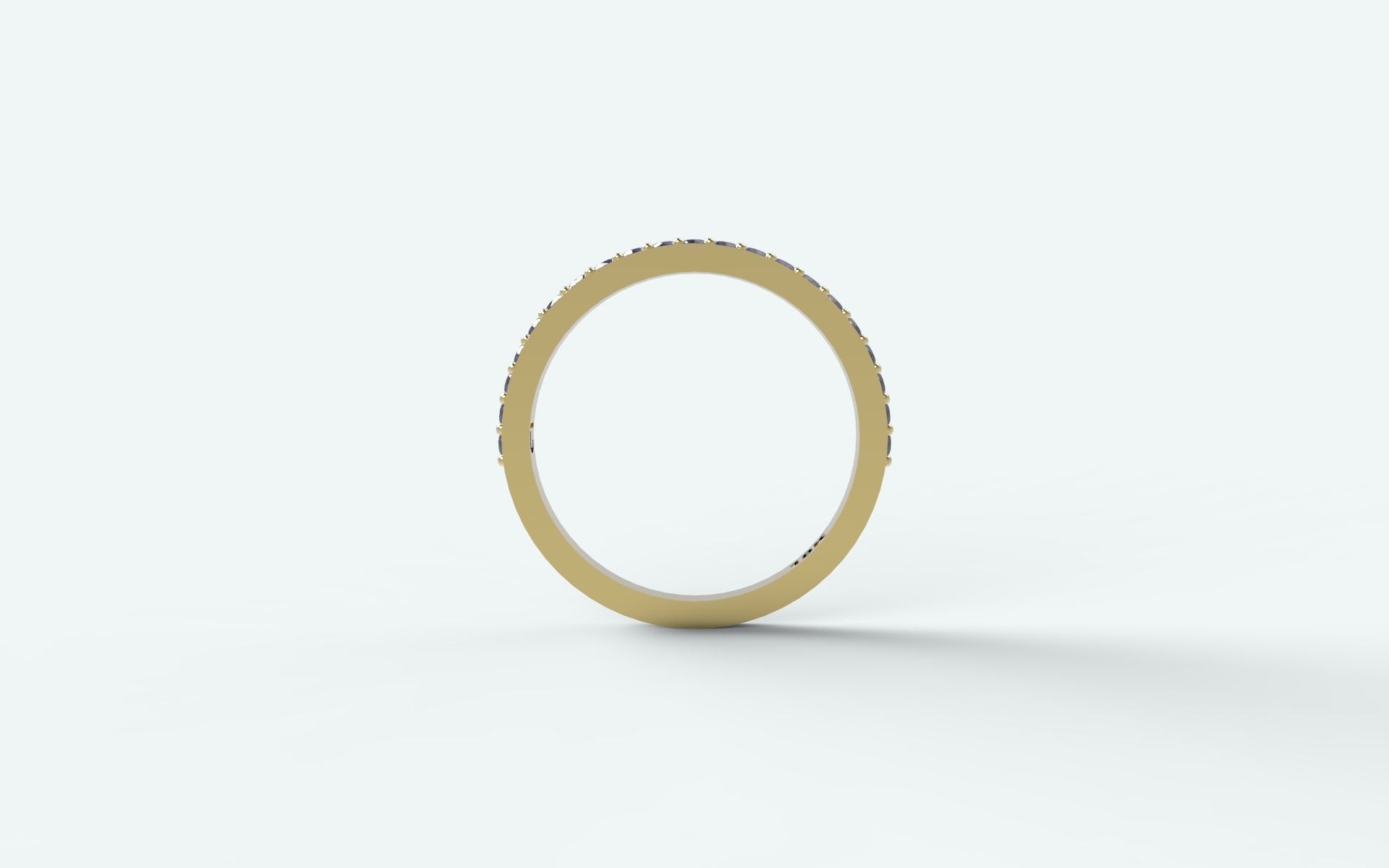Semi-eternity sapphire eternity ring gold 3D print model_2