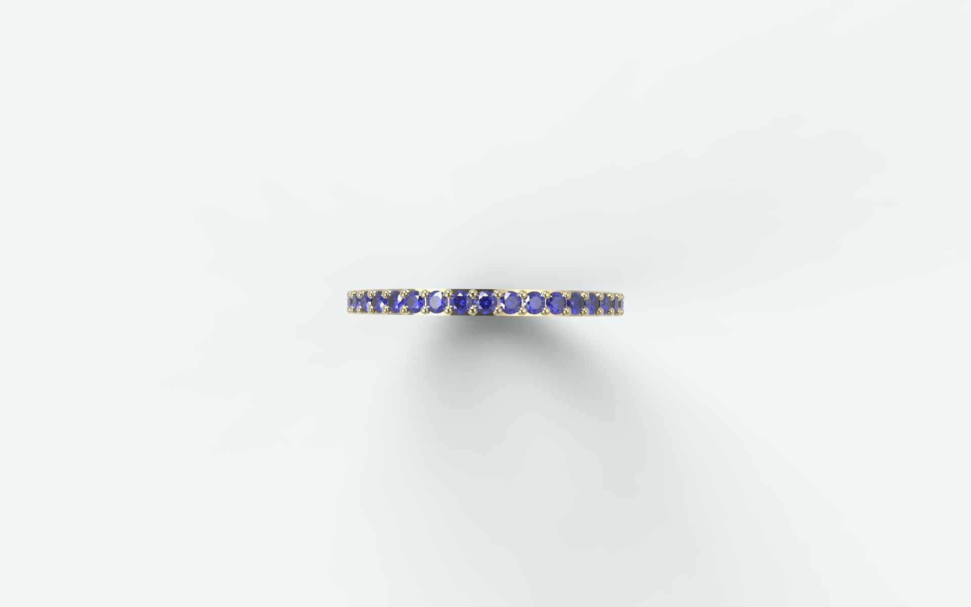 Semi-eternity sapphire eternity ring gold 3D print model_1