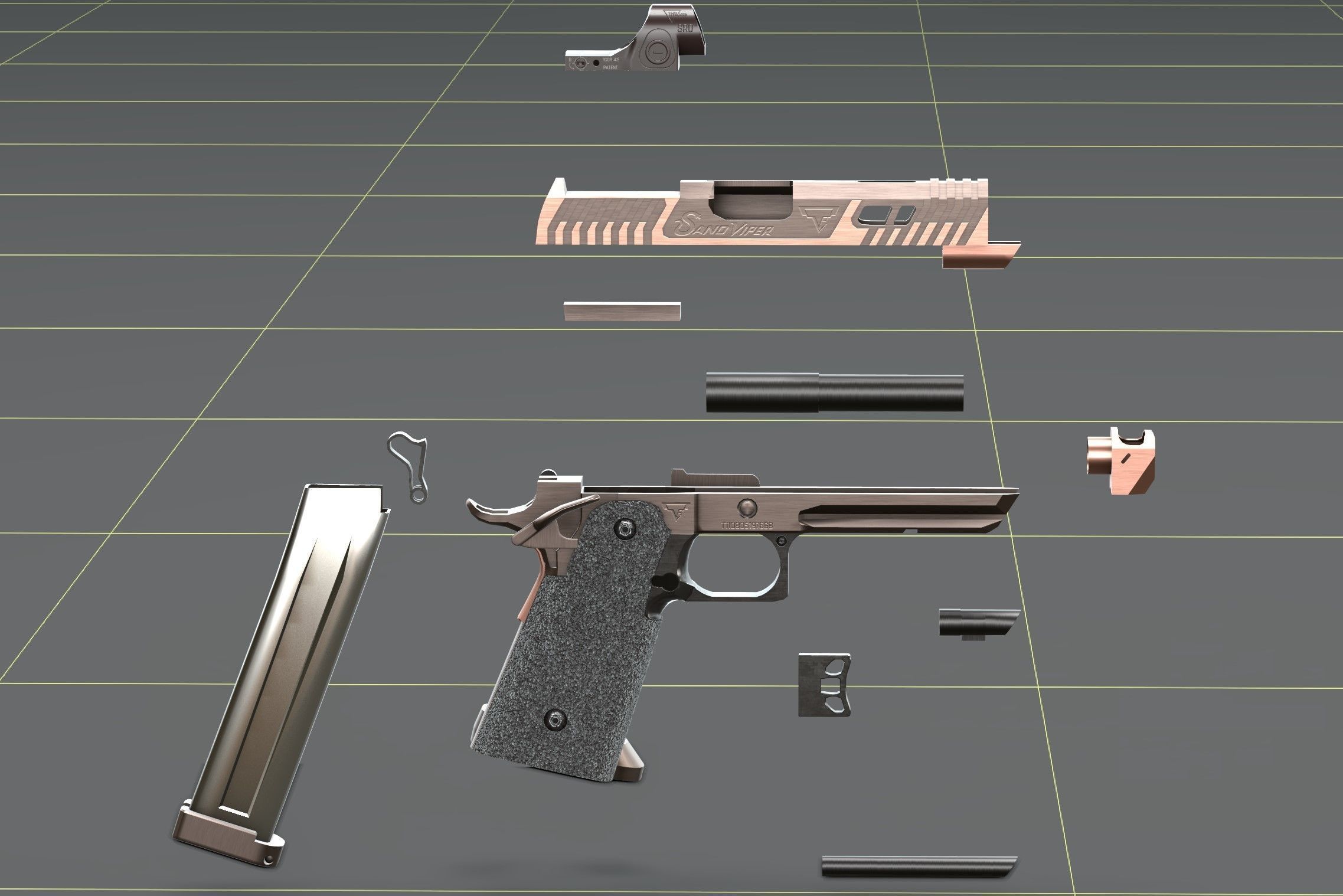 TTI - Taran Tactical Innovations - Sand Viper Low-poly 3D model_8