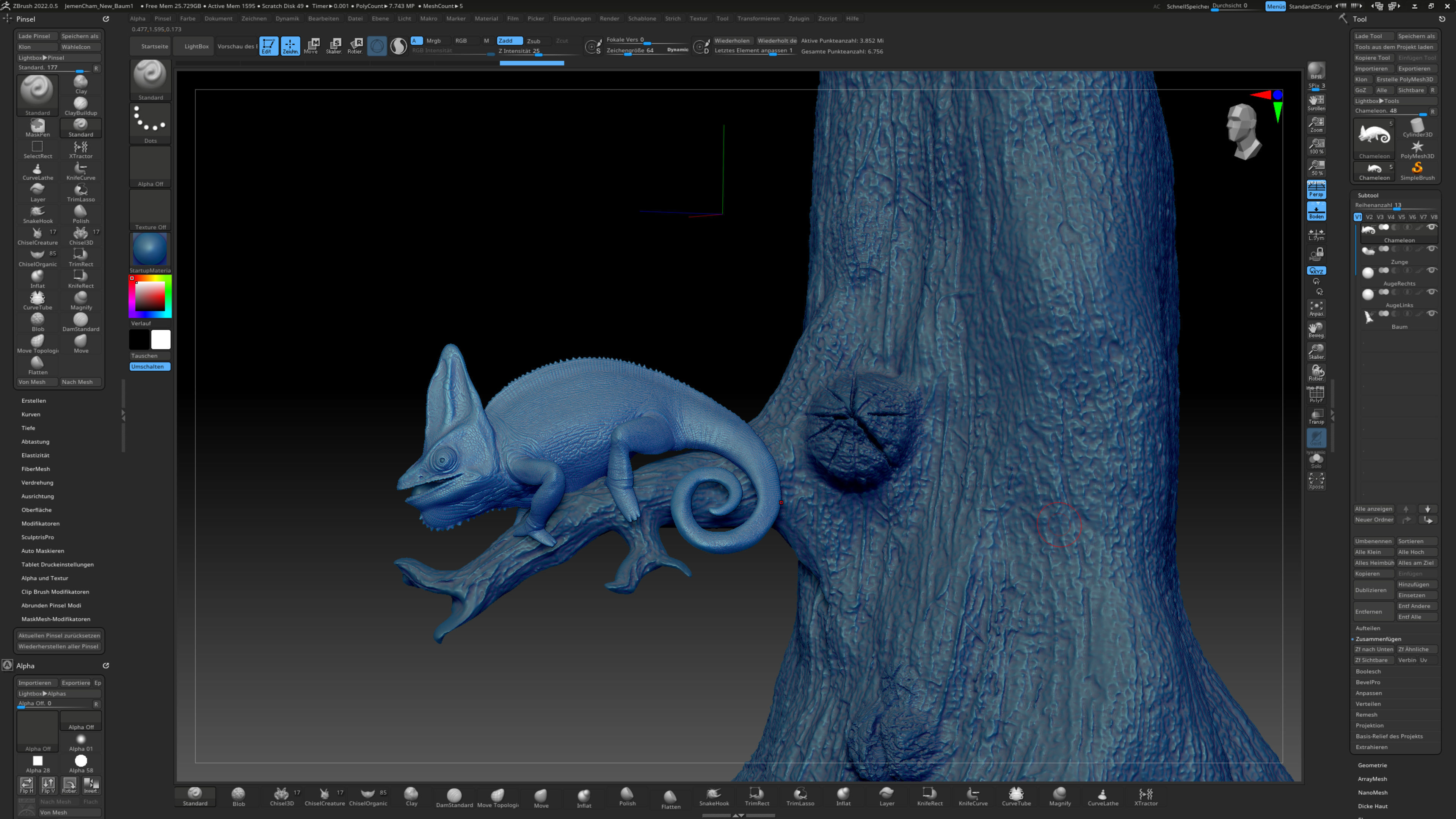 Chameleon Calyptratus Highpolygon 3D model fullsize texture 3D model_23