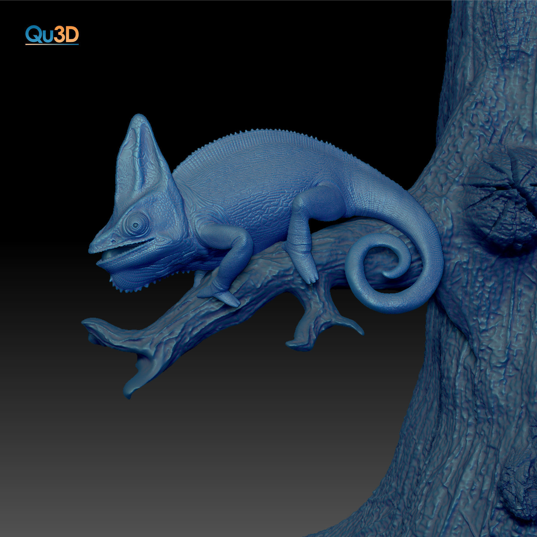 Chameleon Calyptratus Highpolygon 3D model fullsize texture 3D model_3