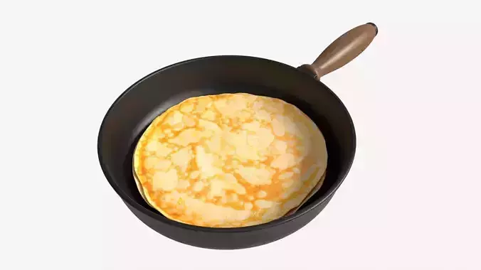 Pancakes on Frying Pan 3D model