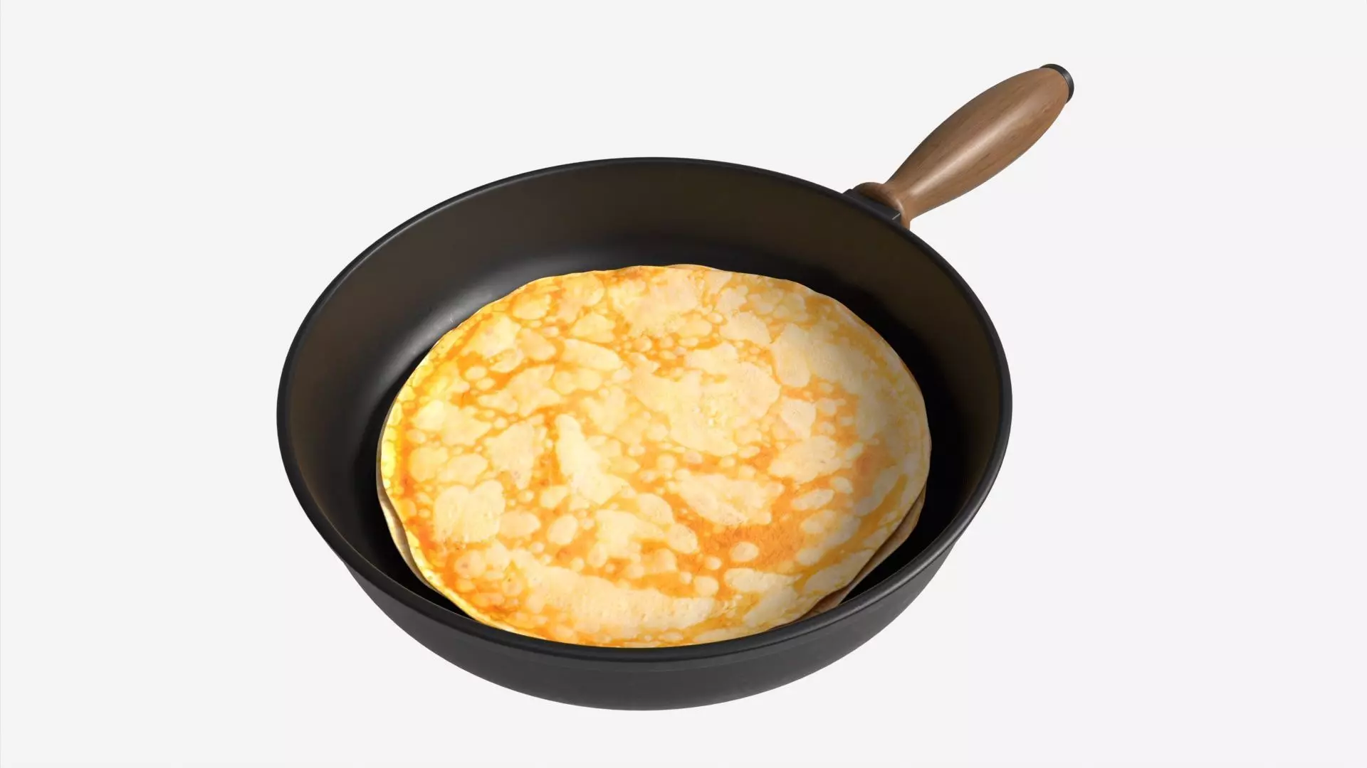 Pancakes on Frying Pan 3D model_0