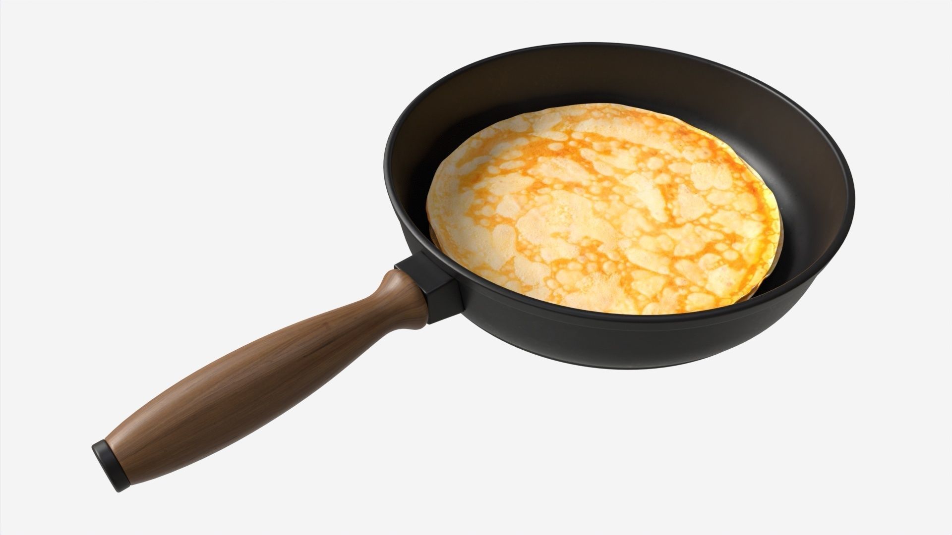 Pancakes on Frying Pan 3D model_1