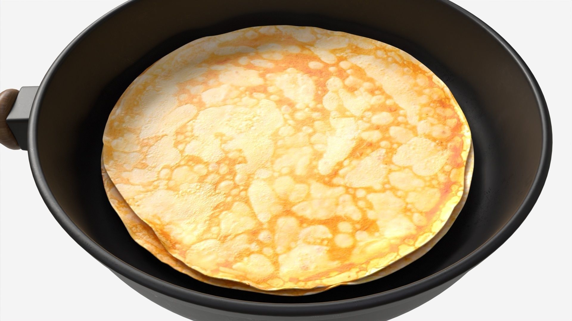 Pancakes on Frying Pan 3D model_3