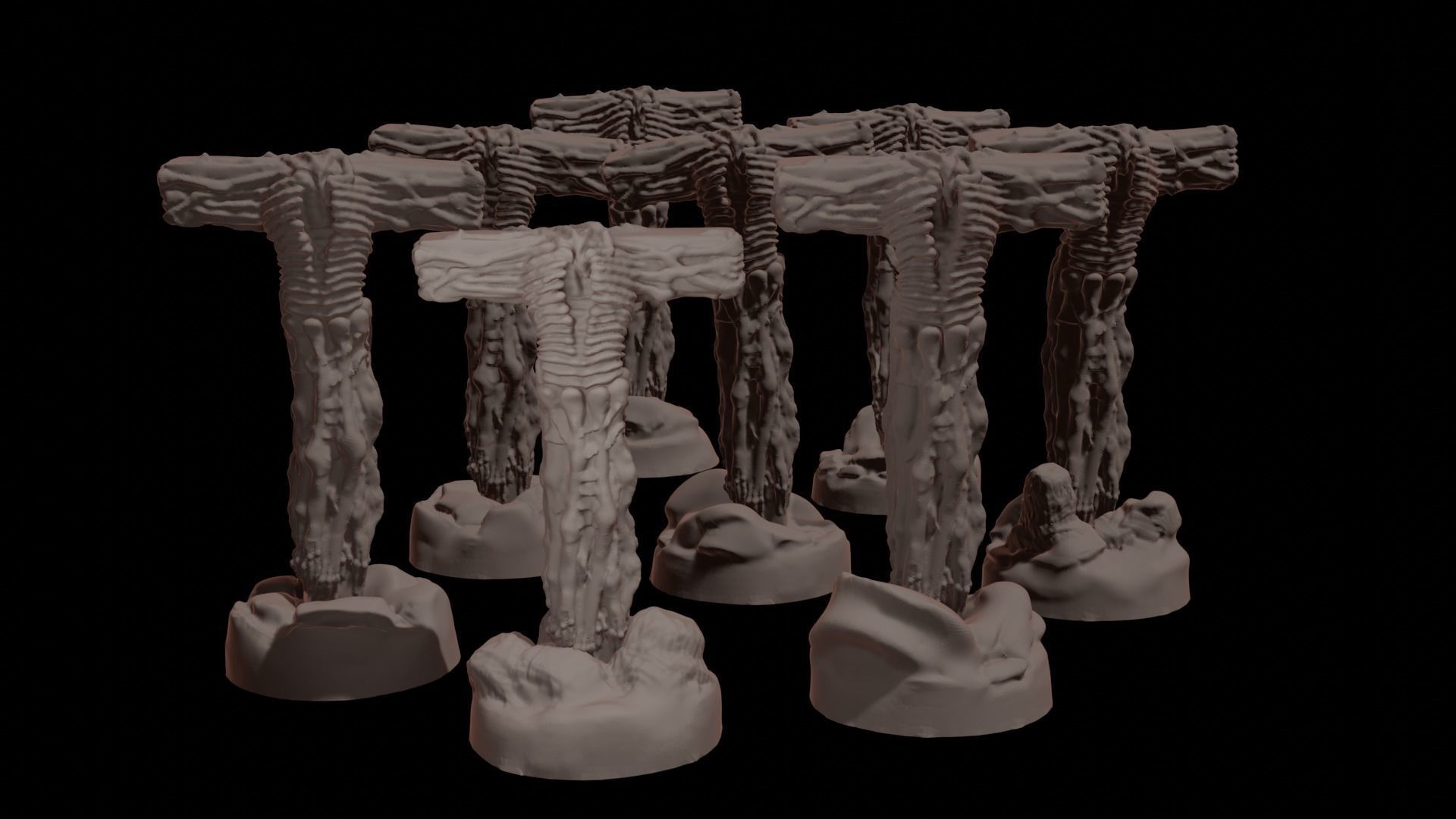 Shattered Cult Horror Chess Set 3D print model_7