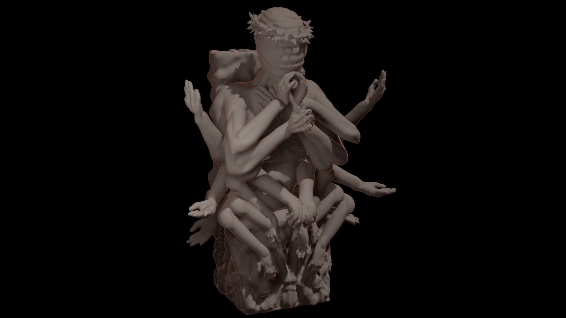 Shattered Cult Horror Chess Set 3D print model_2
