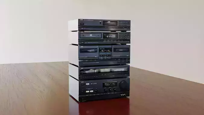 Retro Stereo System 3D model