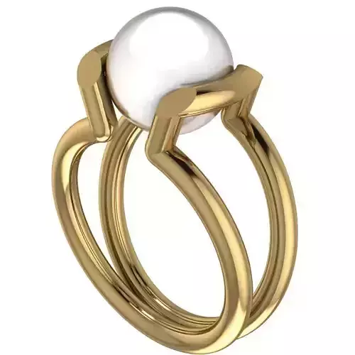 PEARL GOLD OPEN RING 