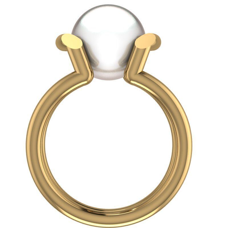PEARL GOLD OPEN RING  3D print model_2