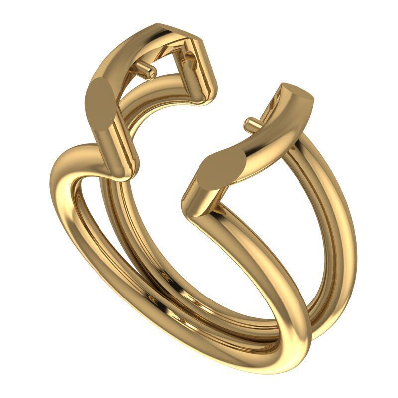 PEARL GOLD OPEN RING  3D print model_5