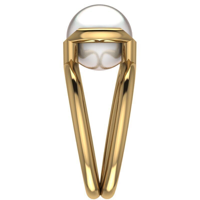 PEARL GOLD OPEN RING  3D print model_3