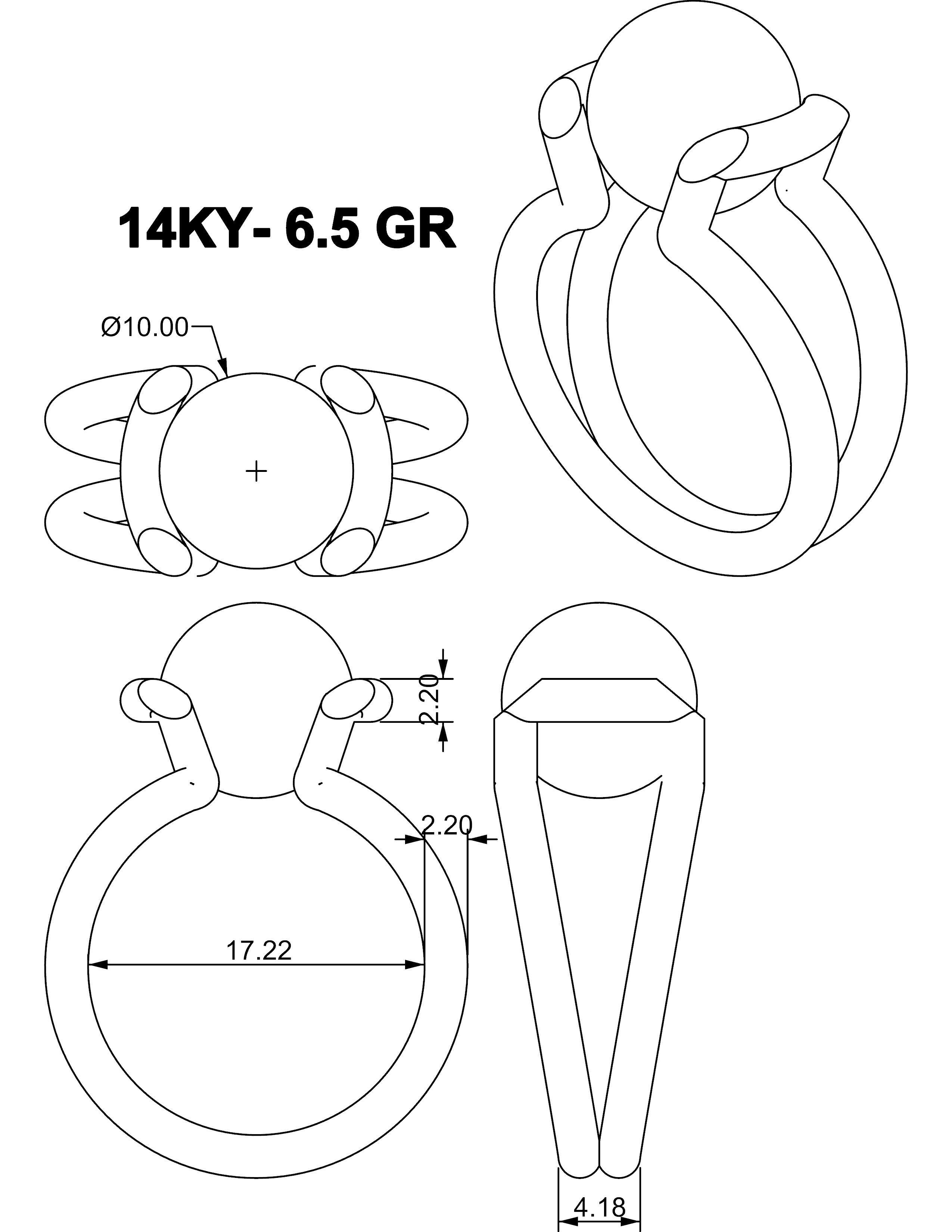 PEARL GOLD OPEN RING  3D print model_6