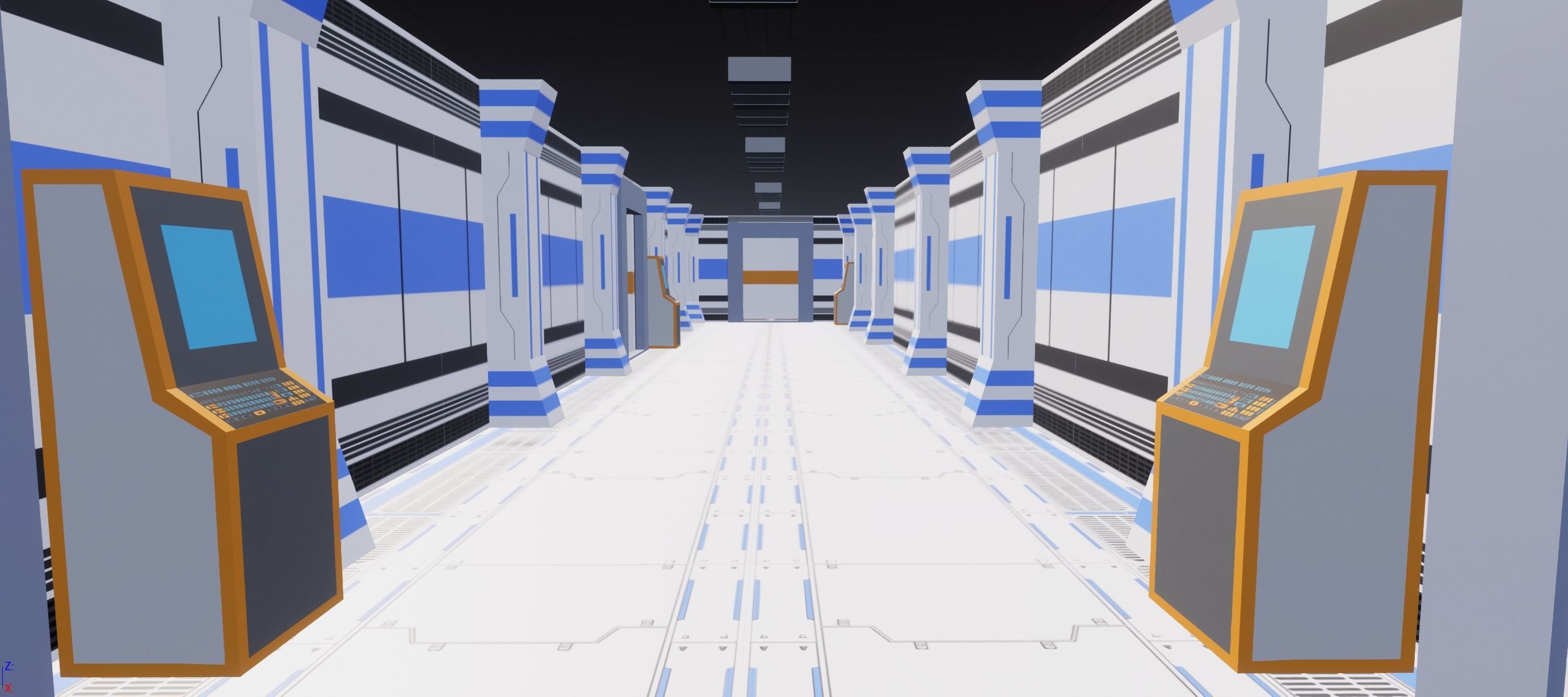 SCI FI BASE MODULAR KIT LOW POLY Low-poly 3D model_6