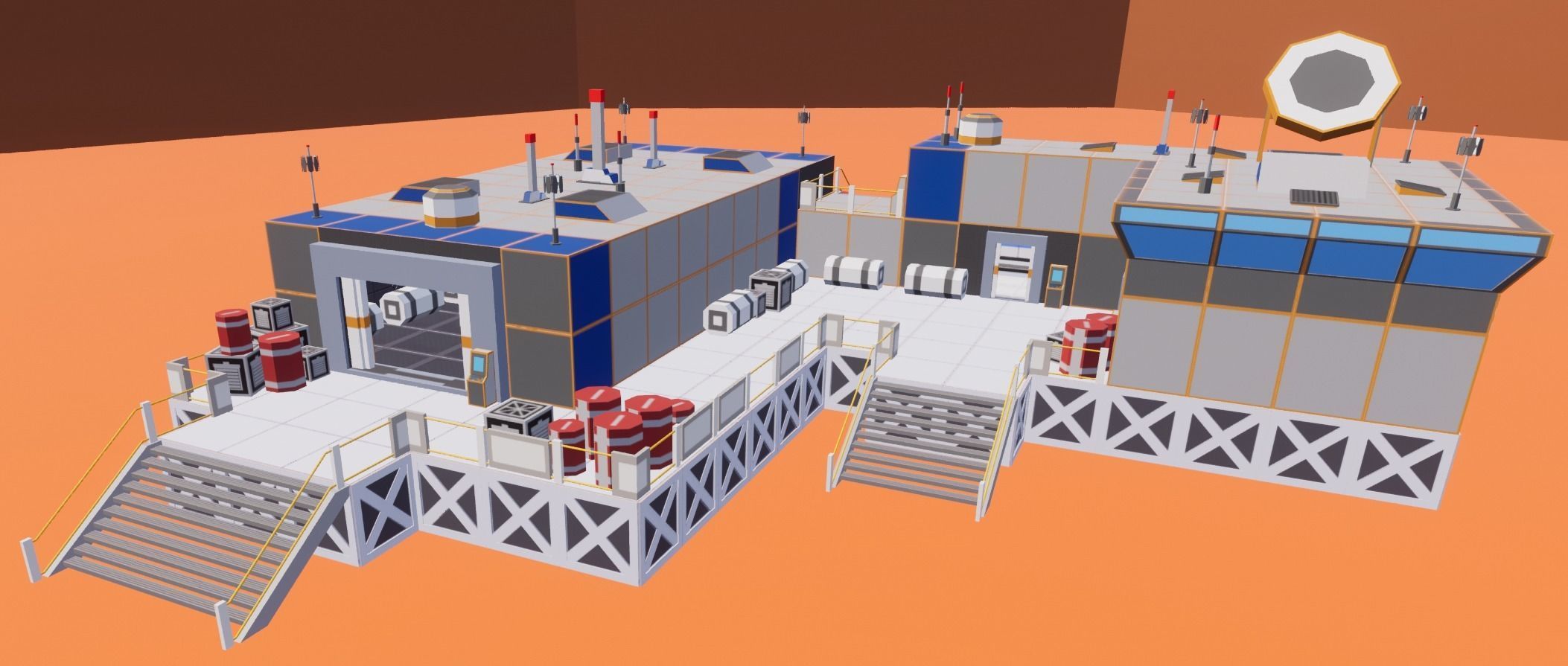 SCI FI BASE MODULAR KIT LOW POLY Low-poly 3D model_4