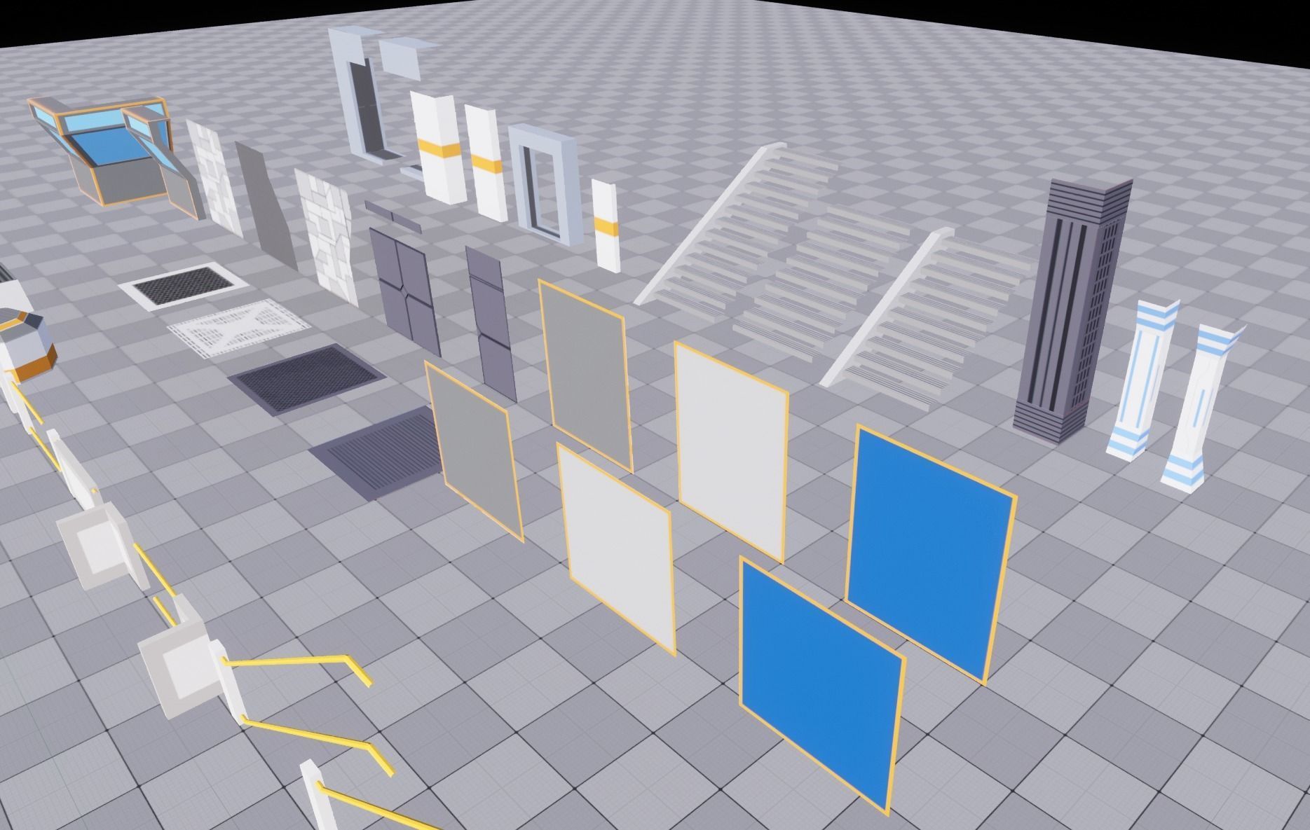 SCI FI BASE MODULAR KIT LOW POLY Low-poly 3D model_3