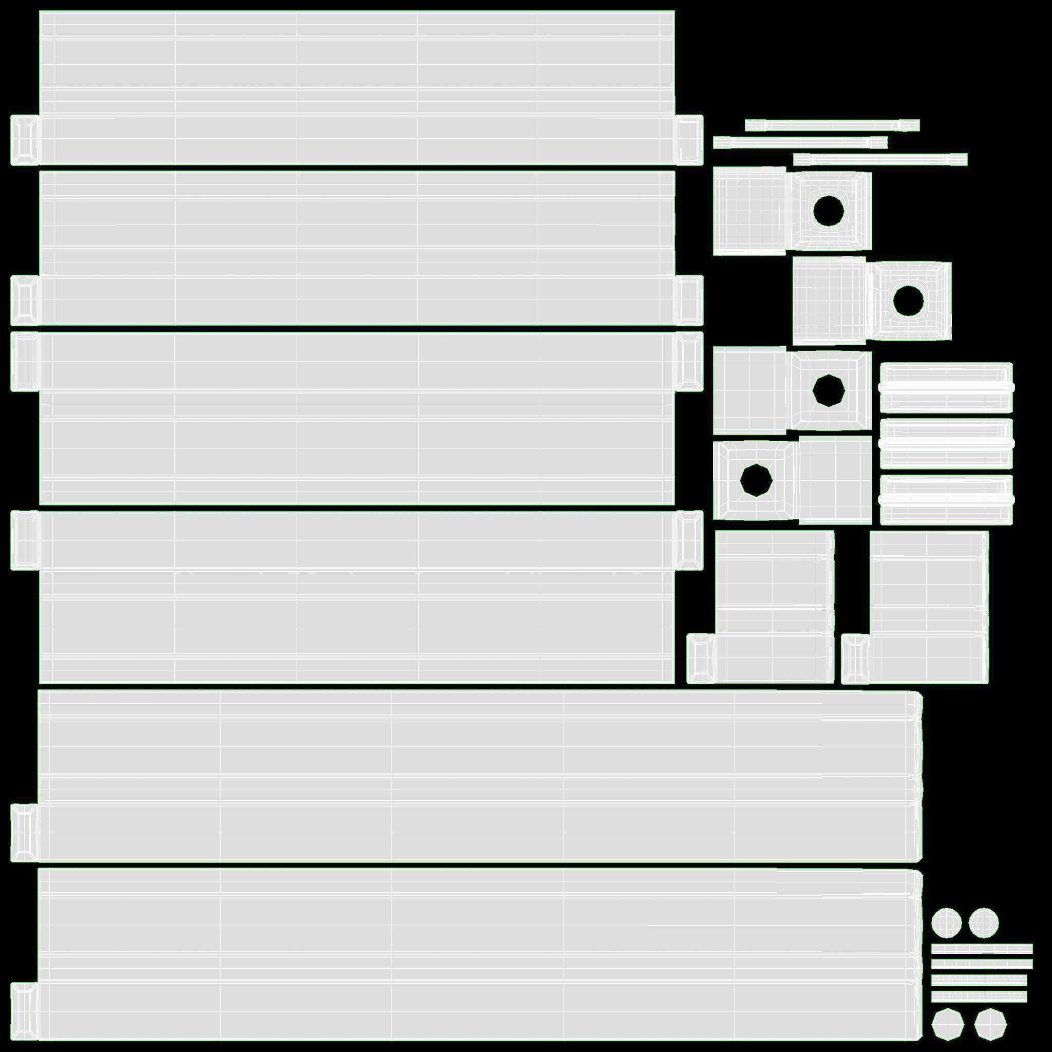 Reversible Set Up Office Desk 3D model_8