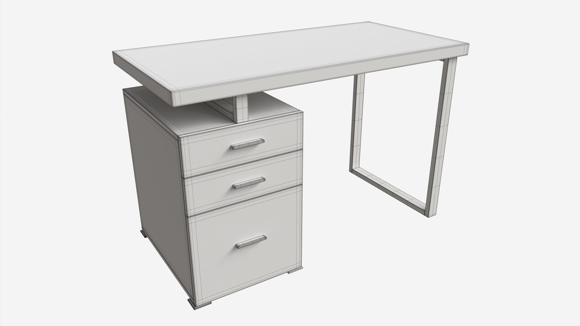 Reversible Set Up Office Desk 3D model_6