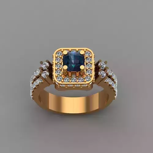 Diamond ring jewelry for woman with render detail