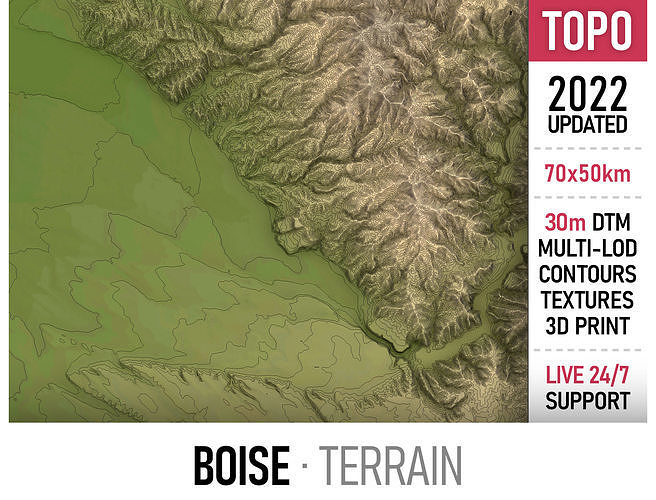 Boise Low-poly 3D model