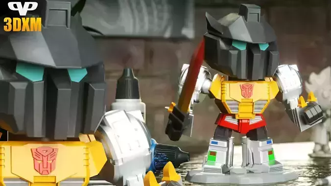 Grimlock Chibi STL for 3D Printing ChibiSTL 3DXM