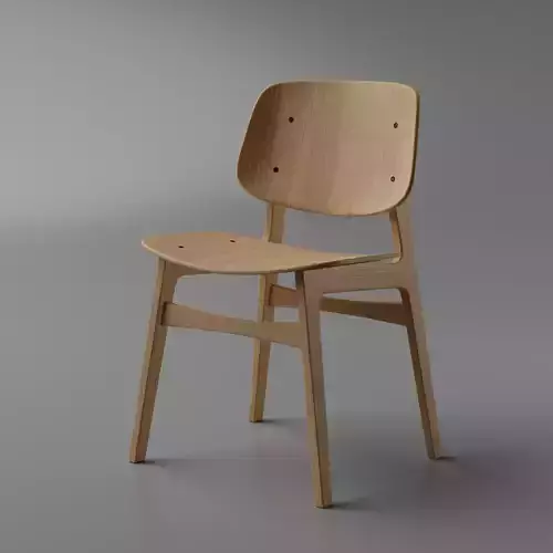 Wooden Chair PBR 3D model