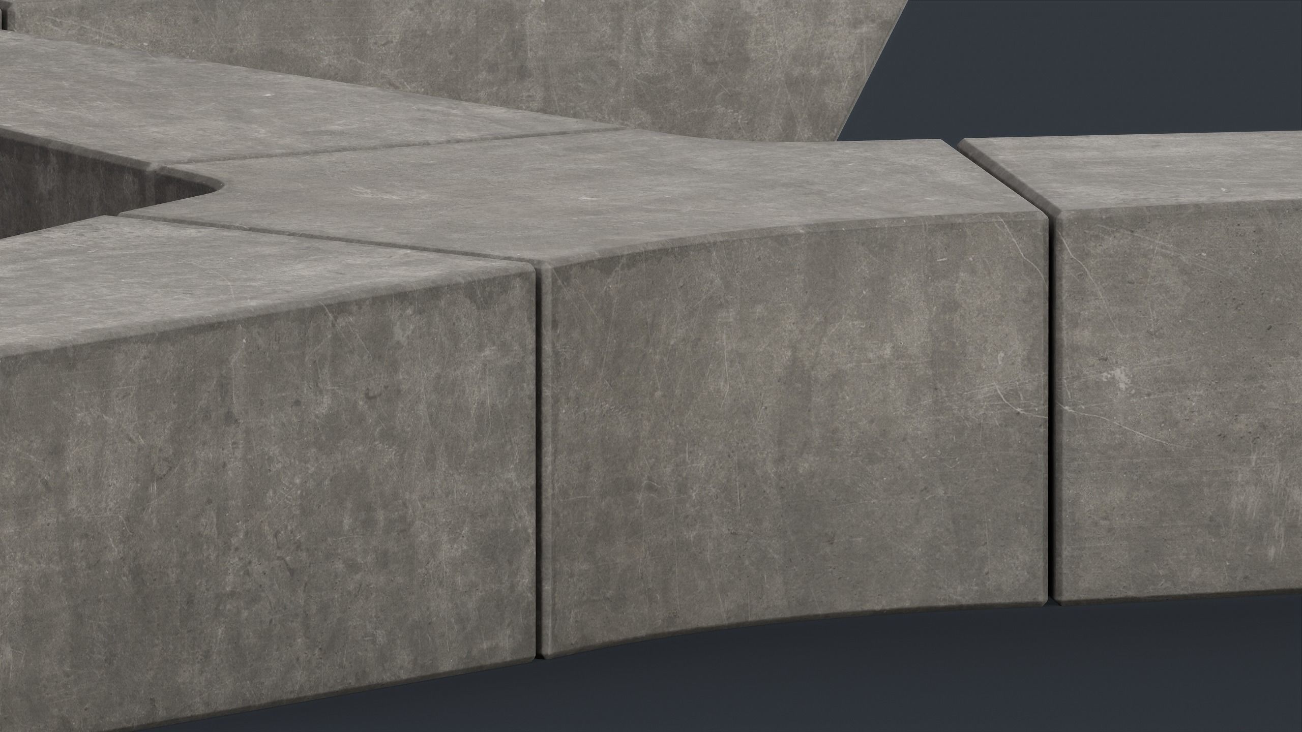 Modern Outdoor Bench 90 PBR Game Ready Low-poly 3D model_17