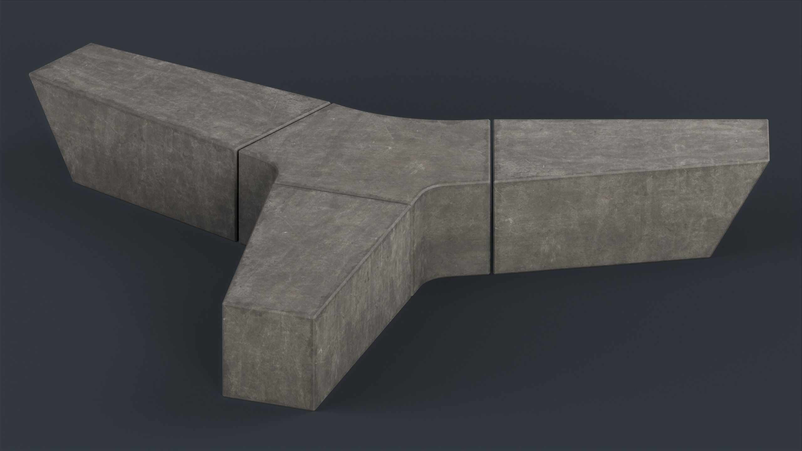 Modern Outdoor Bench 90 PBR Game Ready Low-poly 3D model_26