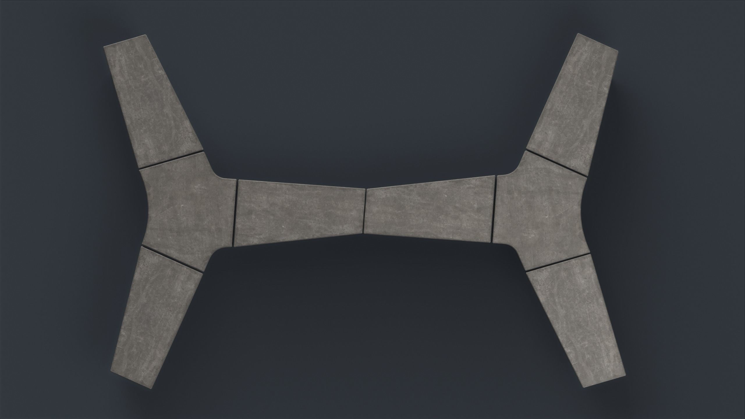 Modern Outdoor Bench 90 PBR Game Ready Low-poly 3D model_4