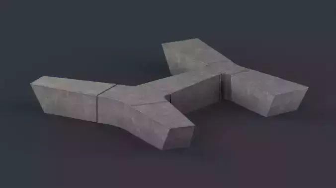 Modern Outdoor Bench 90 PBR Game Ready Low-poly 3D model