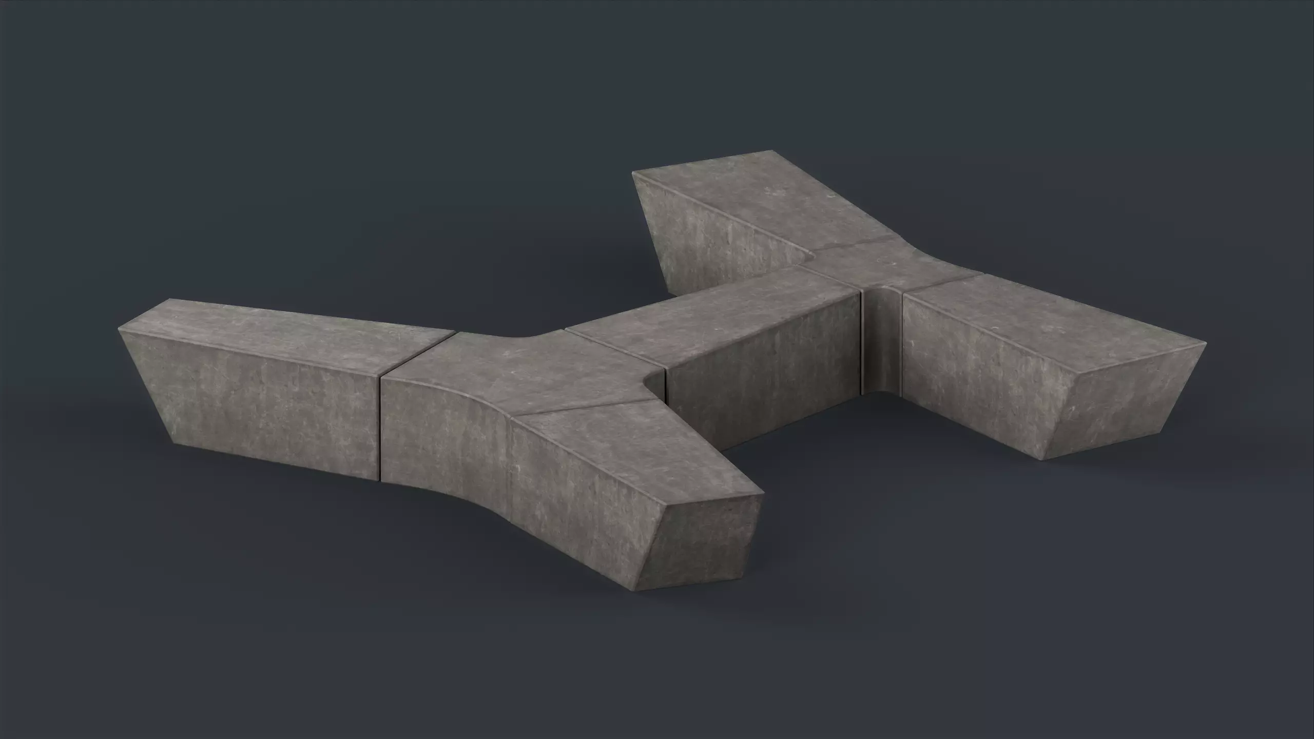 Modern Outdoor Bench 90 PBR Game Ready Low-poly 3D model_0