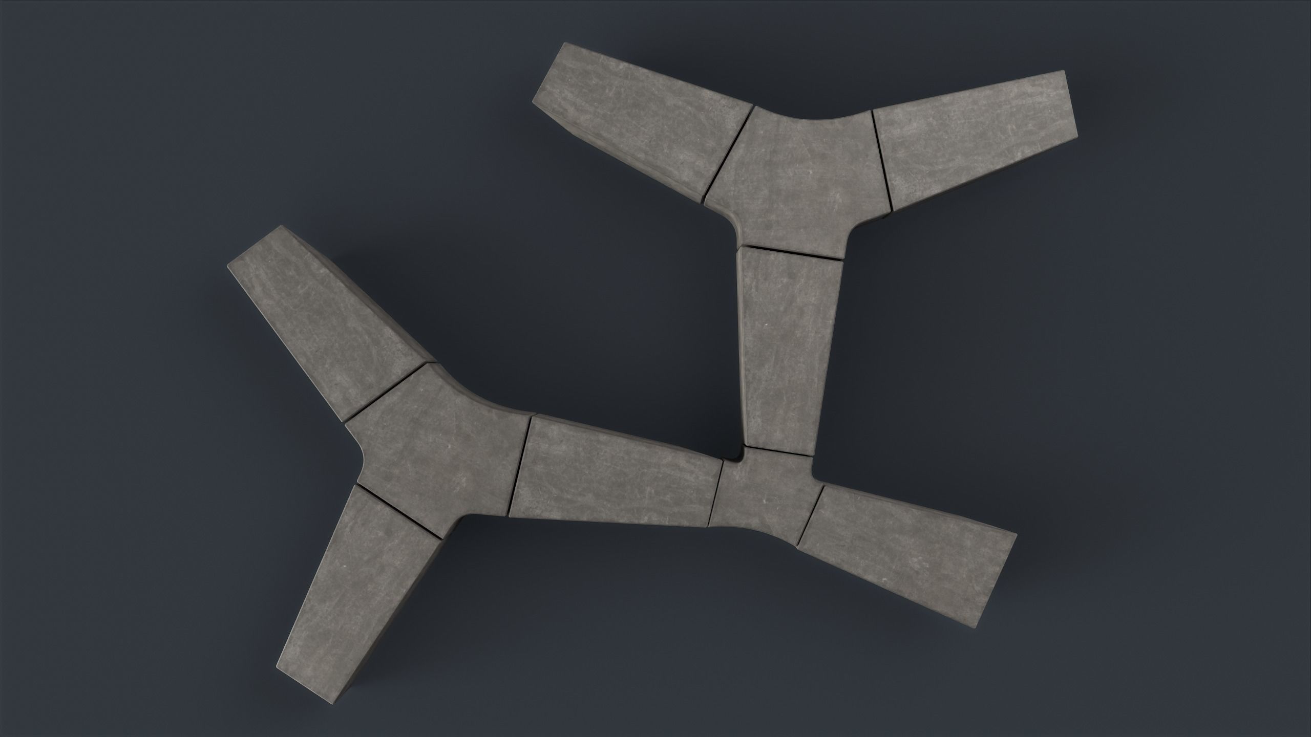 Modern Outdoor Bench 90 PBR Game Ready Low-poly 3D model_2