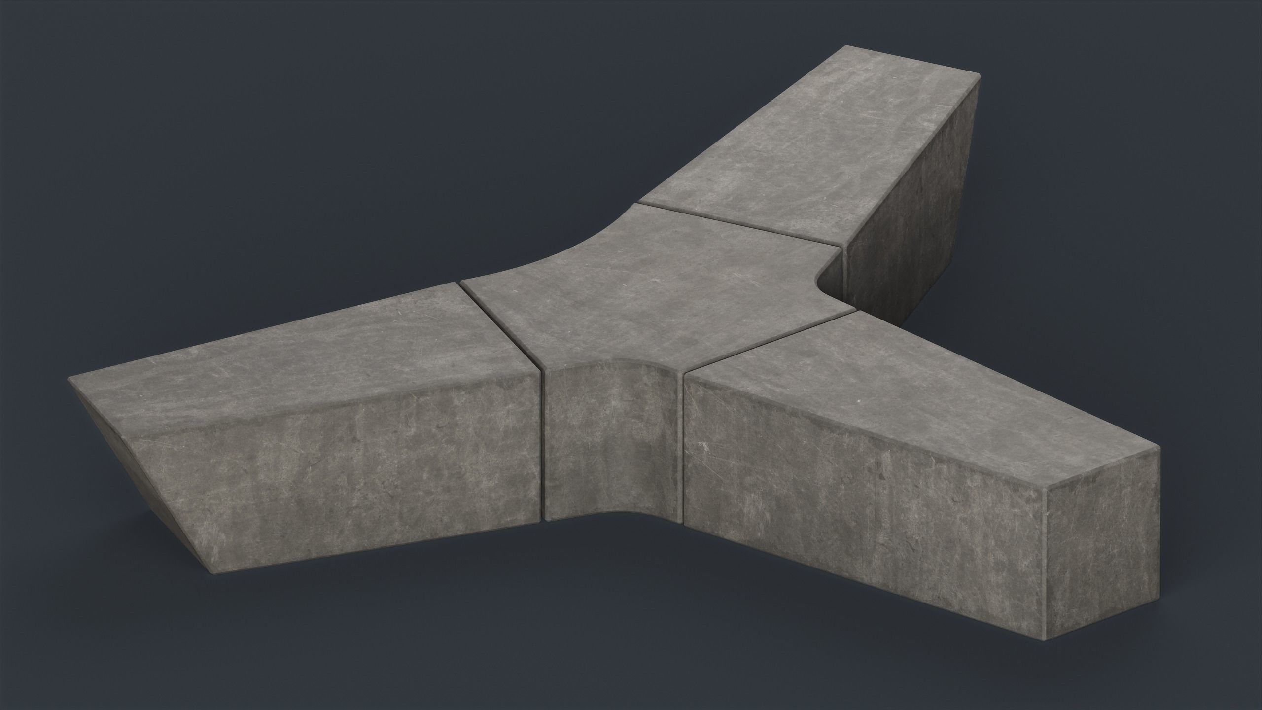 Modern Outdoor Bench 90 PBR Game Ready Low-poly 3D model_24
