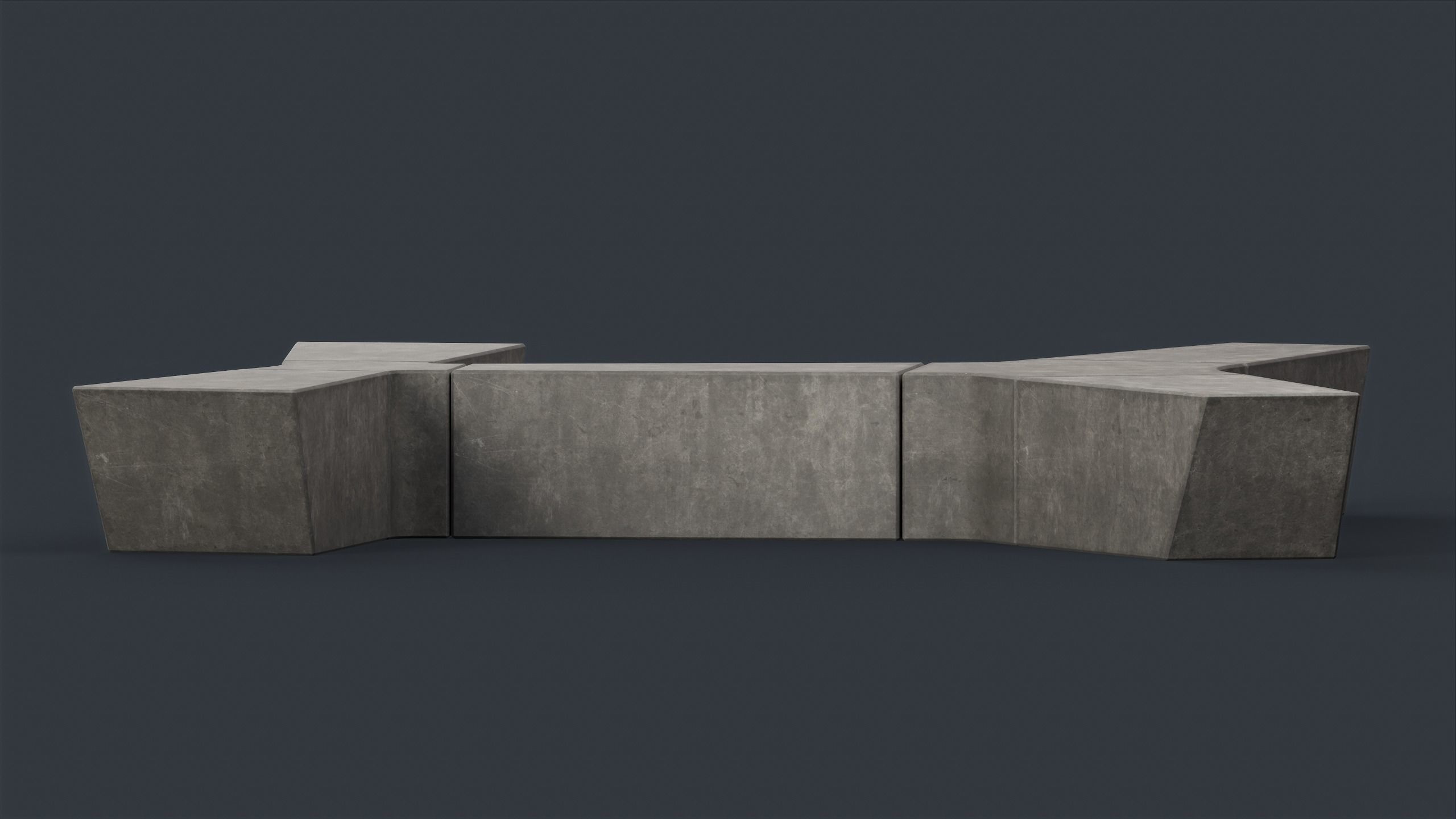 Modern Outdoor Bench 90 PBR Game Ready Low-poly 3D model_16